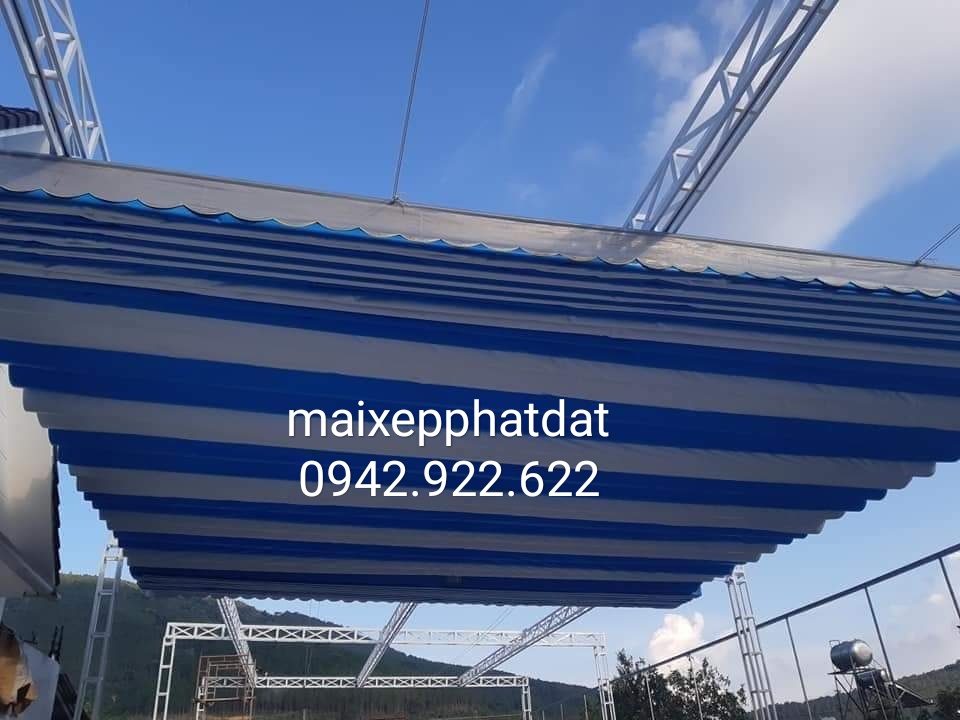 Mái hiên, mái xếp, mái che, bạt xếp sóng di động tại Hà Tĩnh
