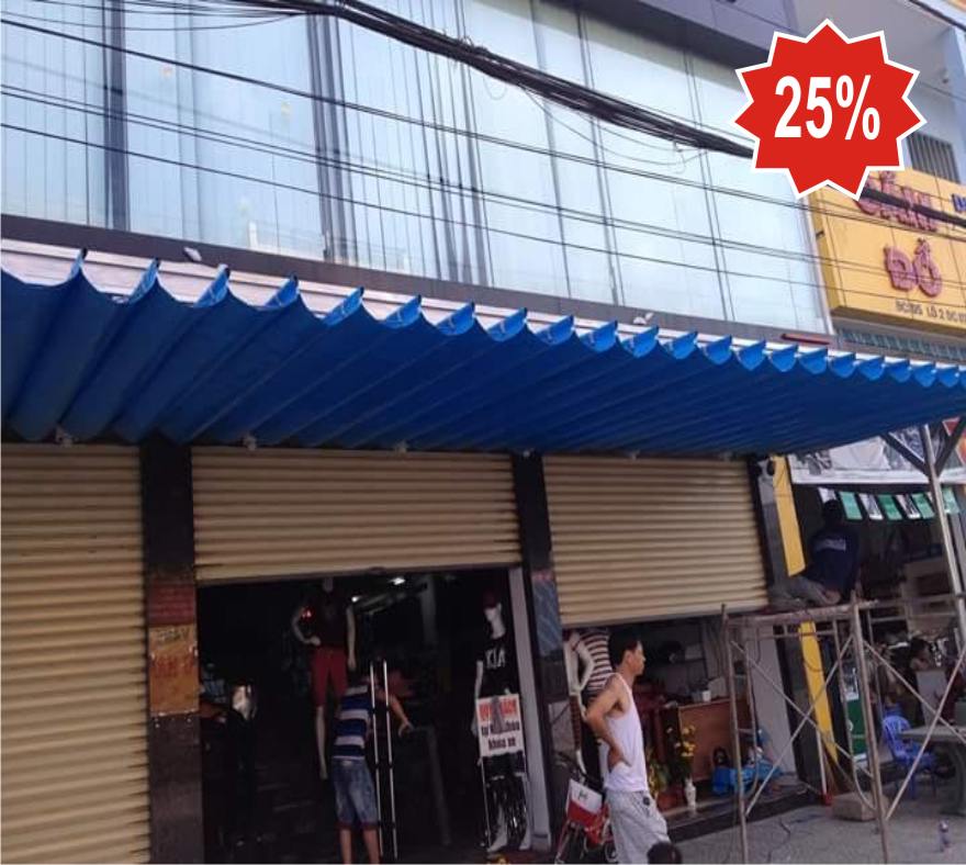 Mái hiên, mái xếp, mái che, bạt xếp di động tại long an