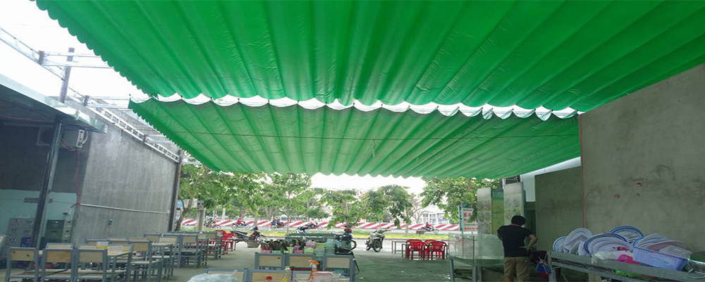 Lắp đặt mái che, mái hiên di động, mái bạt xếp, mái bạt lùa kéo sóng tại kỳ anh ht